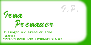 irma premauer business card